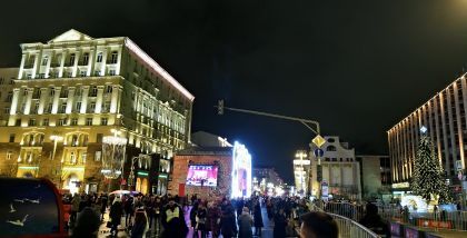 Москва Новогодняя 2018_Вид на Тверскую улицу с Пушкинской площади