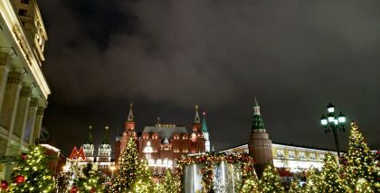 Москва Новогодняя 2018_Вид на Кремль с Манежной площади