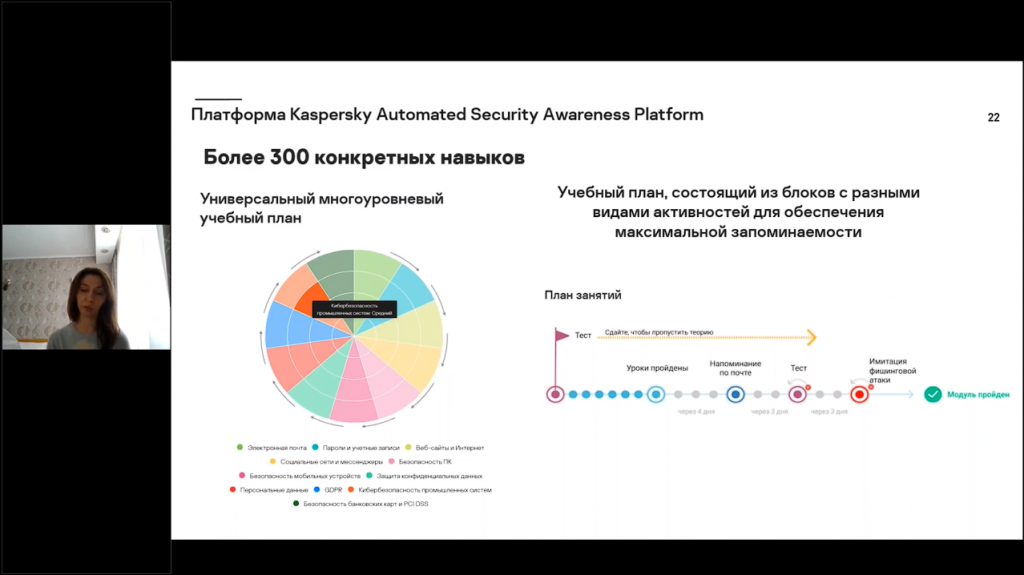 Kaspersky Security Awareness – защита бизнеса от киберугроз, связанных с человеческим фактором. Более 80% всех инцидентов кибербезопасности связаны с человеческим фактором. Из-за каждого такого инцидента компания может понести миллионные убытки. Как это предотвратить, как обезопасить компанию? Для этого есть тренинги по кибербезопасности. Kaspersky Security Awareness. Эффективное обучение должно состоять из различных компонентов, учитывать специфику человеческого мышления и способность усваивать полученные знания. «Лаборатория Касперского» знает, какое поведение пользователя можно считать безопасным. Мы совместили наш опыт с образовательными технологиями и методиками, чтобы сотрудники могли получить все необходимые навыки в удобном формате. Материалы тренинга базируются на 25-летнем опыте в области ИТ-безопасности и позволяют сформировать у сотрудников важнейшие навыки кибербербезопасного поведения. Kaspersky, купить Kaspersky Security для бизнеса, купить Kaspersky Symphony Security, купить Kaspersky Symphony EDR, Kaspersky Security Awareness