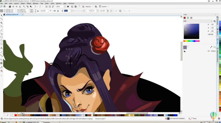 Пиковая дама от Елены Нечипоренко | скоростной рисунок. Corel, Купить CorelDRAW Graphics Suite, Купить САПР CorelCAD, Купить Corel Painter, Купить Corel Pinnacle Studio, Купить CorelDRAW Standard