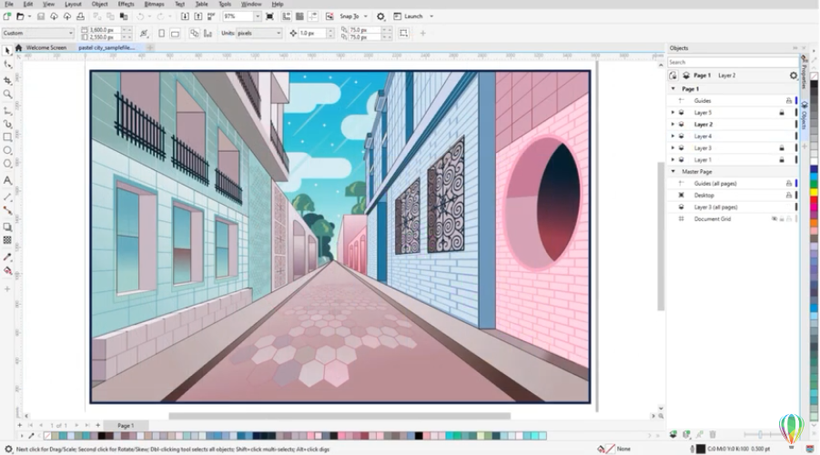 Рисунок в перспективе | Windows. Посмотрите, как в CorelDRAW можно максимально быстро и просто нарисовать объекты и композиции в перспективе. Программа позволяет проектировать изображения в перспективе с одной, двумя и тремя точками схода, создавать с нуля или добавлять готовые группы объектов на общую перспективную плоскость, а также свободно перемещать и редактировать объекты, не влияя при этом на саму перспективу. 