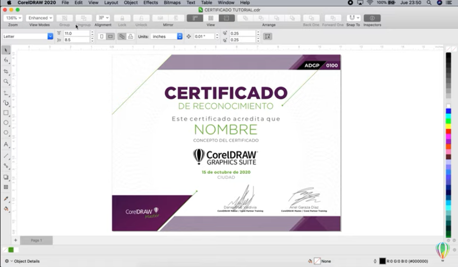 Создание сертификата с помощью слияния печати в CorelDRAW | Mac. Узнайте, как создать сертификат и автоматизировать ввод имен, дат и местоположений с помощью инструмента слияния печати CorelDRAW, чтобы создать множество вариантов и сэкономить время. Corel, Купить CorelDRAW Graphics Suite, Купить САПР CorelCAD, Купить Corel Painter, Купить Corel Pinnacle Studio, Купить CorelDRAW Standard