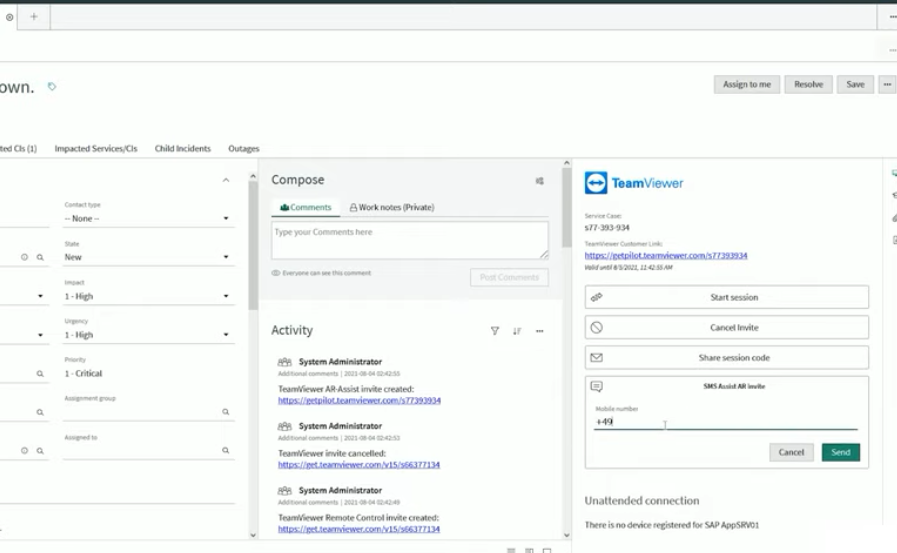 Корпоративная Интеграция TeamViewer Для Servicenow версии 2.0. Ознакомьтесь с новейшими функциями и ценностями корпоративной интеграции TeamViewers Для Servicenow, включая доступ с участием и без участия, функции аргументированной реальности assist AR TeamViewers, расширенные отчеты и поддержку рабочего пространства агента Service Now. 
