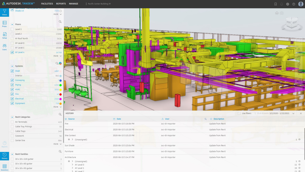 Autodesk Tandem - это платформа цифрового двойника, которая позволяет строить проект в цифровом формате и оставаться цифровым, от проектирования до строительства и эксплуатации, а также преобразует обширные данные в бизнес-аналитику. Autodesk Tandem использует данные информационного моделирования зданий ( BIM ), созданные на протяжении жизненного цикла проекта, необходимые для создания настоящего цифрового двойника объекта. По завершении проекта команда проекта может предоставить комплексную цифровую передачу владельцам легкодоступных и содержательных данных, что повысит операционную готовность и позволит принимать более эффективные бизнес-решения.