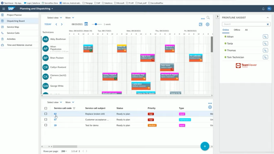 Интеграция TeamViewer с SAP | Демо. Расширьте возможности SAP по управлению полевыми службами с помощью интеграции TeamViewer Frontline xAssist, позволяя удаленным экспертам предоставлять поддержку в режиме дополненной реальности в режиме реального времени специалистам по полевым службам из любого места и в любое время. 