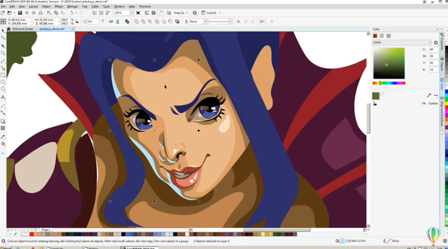 Пиковая дама от Елены Нечипоренко | скоростной рисунок. Corel, Купить CorelDRAW Graphics Suite, Купить САПР CorelCAD, Купить Corel Painter, Купить Corel Pinnacle Studio, Купить CorelDRAW Standard